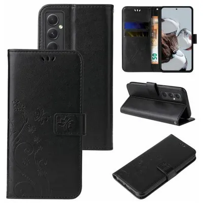 Produktbild von Kunstleder Flip-Hülle Floral für Samsung Galaxy A Serie - Farbe: Schwarz - Modellkompatibilität: Für Samsung Galaxy A55 5G