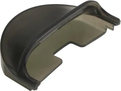 A translucent gray plastic part, possibly a lid or cover, is shown against a white background.