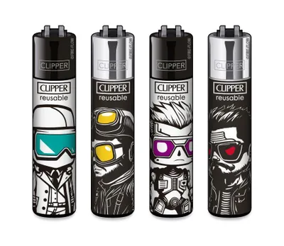 Produktbild von Clipper Feuerzeug 4er Set Big Heads