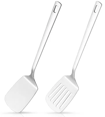 Produktbild von Spatelset aus Edelstahl – Metallwender, ideal für Eier, Fisch und Pfannkuchen – spülmaschinenfest
