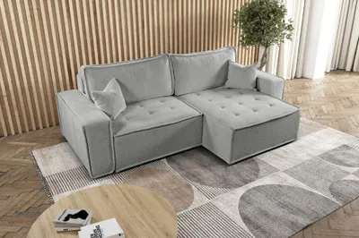 Zdjęcie produktu dla Sofa w kształcie L BOHOO narożnik tkanina Raven ciemnobeżowy prawy