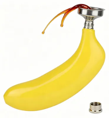 Taschenwhiskyflasche 5 oz Bananenform mit Trichter