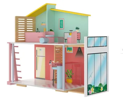 Produktbild von Holz Fashion Doll Puppenhaus, 7-teilig Stella Spielhaus