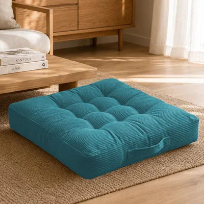Sitzkissen 40x40 cm, Cord, 10 cm dick, mit Tragegriff