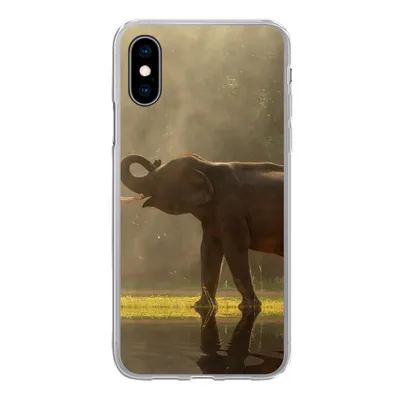 Produktbild von MuchoWow® Handyhülle Schutzhülle Hülle für iPhone X Elefant - Wasser - Tiere - Natur Silikon Softcase Handy Hülle - Handyhülle