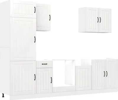 Produktbild von vidaXL 7-tlg. Küchenschrank-Set Lucca Hochglanz-Weiß Holzwerkstoff