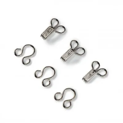 Produktbild von Prym 263845, Haken- & Ösenverschluss, Messing, Edelstahl, Silber, Silber, 12 Stück(e), Sichtverpackung