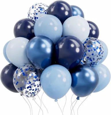 Produktbild von Helium Ballons 30 cm, 50 Stück, Blau Metallic, Latex, für Geburtstag