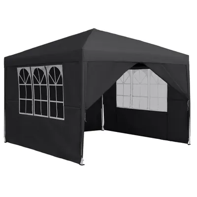 Produktbild von NAIZY 2,5x2,5 m Faltpavillon, wasserdicht & UV-Schutz, stabiler Gartenpavillon mit 4 Seitenteilen, inkl. Tragetasche – Anthrazit