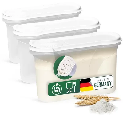 Produktbild von Vorratsdosen Vorratsbehälter Müslidose - Set aus 3 - 1,3 Liter - Mit Streuaufsatz
