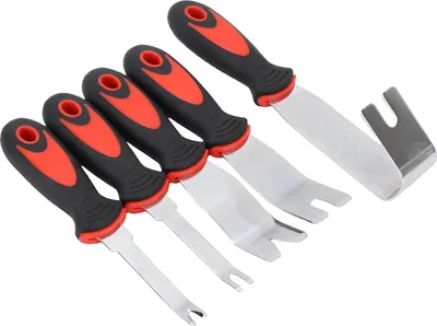 Image de 5 PCS Car Trim Removal Tool Kit Stainless Steel Auto Clip Fastener Remover Pry Tool Set for Vehicle Upholstery Door Panel