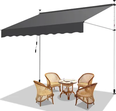 Immagine prodotto di Tenda da sole Jopassy Tenda da sole senza forature Tenda da sole per balcone regolabile in altezza Tenda da sole per balcone 250 cm Grigio