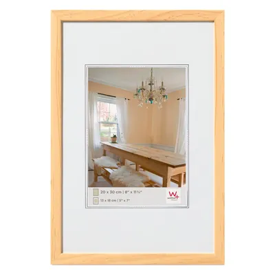 Image de Cadre photo en bois Walther Peppers, 15x20 cm, en bois de pin, finition mate, avec une bordure de 1,4 cm