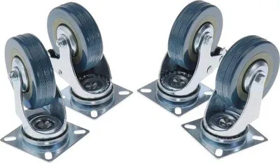 Produktbild von Famanu Transportrollen 75 mm - Gummiräder mit doppelter Kugellagerung