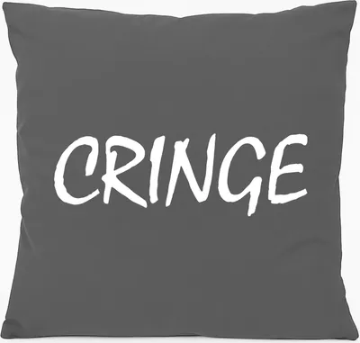 Produktbild von Huuraa Kissen Cringe Jugendwort 40x40cm mit Füllung Steel Grey Baumwolle Dekokissen Geschenkidee