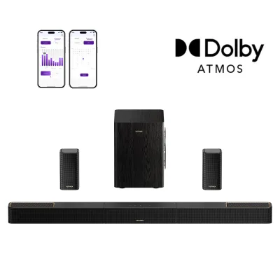 Imagen del producto de Barra de sonido ULTMEA Skywave Series 5.1.2 con tecnología Dolby Atmos, sistema de sonido envolvente inalámbrico de 530 W, compatibilidad 4K-HDR, HDMI eARC, Bluetooth® 5.4