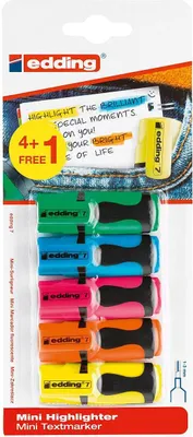 Produktbild von edding Textmarker mini Neon 5 Stück Blister