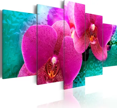 Produktbild von Modernes Wandbild 030110- 22 (100x50) - 5 Teilig Bilder Fotografie auf Vlies Leinwand Foto Bild Dekoration Wand Bilder Kunstdruck Blumen