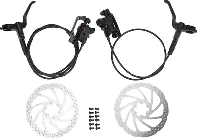 Immagine prodotto di Lebycle Kit freni a disco idraulici per bicicletta a doppio pistone a pressione d'olio universale con anteriore posteriore 2 160 mm