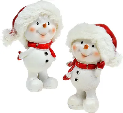 Produktbild von Schneemann Figur stehend winterliche Weihnachtsdeko 11,5cm 4er-Set, 4 Stück