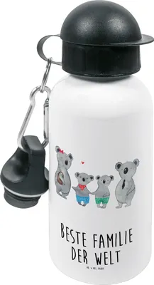 Produktbild von Mr. & Mrs. Panda Trinkflasche Koala Familie zwei - Weiß - Geschenk, outdoor, Koalabär, Wasserflasche, Kinder, Getränkeflasche, Bruder, für den Kindergarten