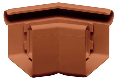 Produktbild von INEFA Rinnenwinkel 135 Grad kastenförmig Außenwinkel, PVC NW68 / 68mm Braun Wulst außen, Verbindungsstück Dachrinnenzubehör, Germany
