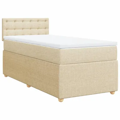 Produktbild von vidaXL Boxspringbett mit Matratze Creme 80x200 cm Stoff