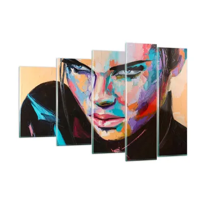 Produktbild von Bilder auf glas - Frau Emotionen Gesicht Mehrfarbig - 150x100cm - Glasbilder - Wandbilder - Kunstdruck - Wanddekoration aus Glas - Glas Bilder - Wandbild auf Glas - GEG150x100-2930