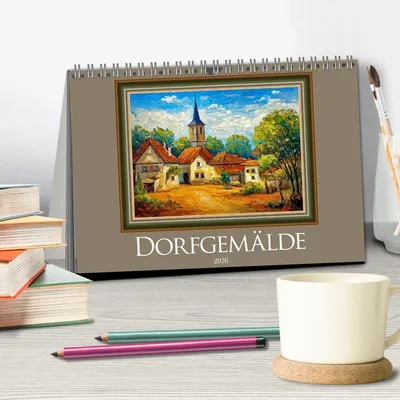 Produktbild von Dorfgemälde (Tischkalender 2026 DIN A5 quer), CALVENDO Monatskalender