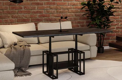 Produktbild von ENDO-Möbel Couchtisch Victoria, ausziehbar 110-170cm und höhenverstellbar (Beton Dunkel)