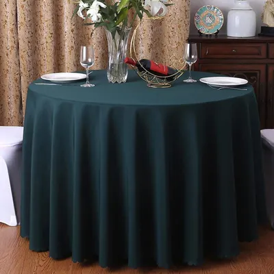 Immagine prodotto di Tovaglia rotonda, verde scuro, 320 cm, in poliestere