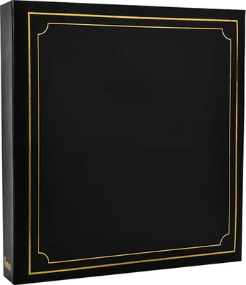 Zdjęcie produktu dla Czarny album fotograficzny ze złotą pieczęcią - 500 zdjęć - 34 x 34 cm