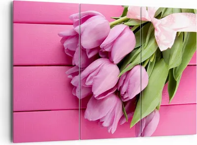 Produktbild von Bild auf Leinwand - Leinwandbild - Tulpen Blumenstrauß Garten - 165x110cm - Wand Bild - Wanddeko - Leinwanddruck - Bilder - Kunstdruck - Wanddekoration - Leinwand bilder - Wandkunst - CE165x110-2722