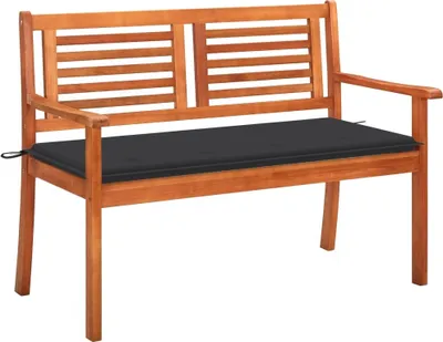 Produktbild von 2-Sitzer-Gartenbank mit Auflage 120 cm Massivholz Eukalyptus - Gartenbänke 3060969