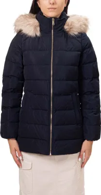 Produktbild von TOMMY HILFIGER - Wasserabweisende Daunenjacke für Damen mit Kunstfell-Details - Größe XL