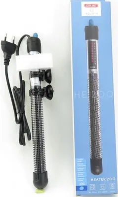 Obrázok produktu pre Ohrievač do akvária, 200 W, nastaviteľná teplota do 34 °C, čierny, vhodný pre morské akváriá, 100–200 litrov