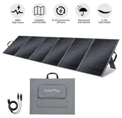 Obrázok produktu pre Skladacie solárne panely - S400 solárny modul - 400 W - 1 panel - Monokryštalický - Účinnosť 21,8 % - Vhodné pre karavany a kempovanie
