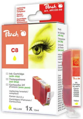 Produktbild von Peach PI100-68, Gelb, 13 ml, Canon PIXMA iP3300