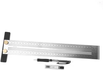Productafbeelding van Schroefhoutgereedschap - Precisie-markeerhulp - 300 mm - Liniaalmodel - Voor hout- en metaalbewerking - Nauwkeurigheid gegarandeerd