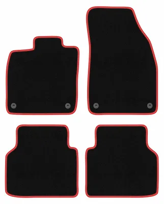 Image de Tapis de sol en moquette pour Skoda Enyaq iV depuis 2020 (SUV) – jeu de 4 pièces, noir/rouge, sur mesure – Wielganizator CARLUX