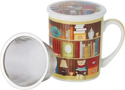 Produktbild von Kräuterteetasse Harold 3-teilig aus Porzellan 0,25 l mit Edelstahlsieb