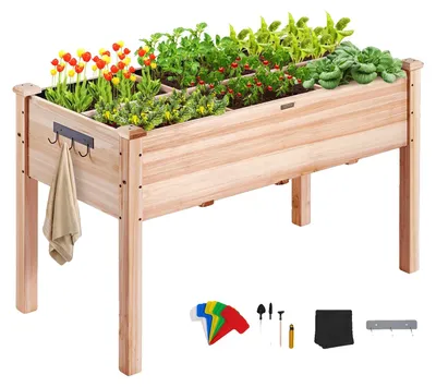 Obrázok produktu pre VEVOR vyvýšený záhon drevený sadzač box studený rám výsadba posteľ zeleniny 120x58x76cm
