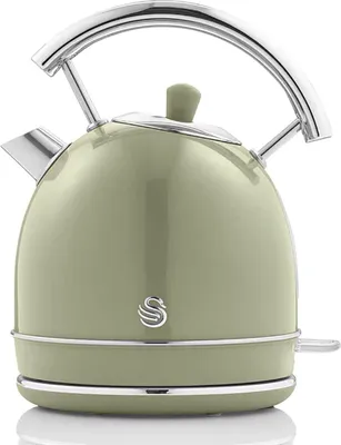 Produktbild von SWAN SK14630GNEU Retro Elektrisch Wasserkocher 1,8L Vintage Abschaltautomatik Kabellos, Edelstahl Grün