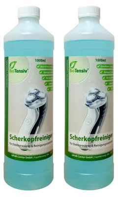 Produktbild von 2x 1 L Scherkopfreiniger BioTensiv f. Braun Reinigungskartuschen CCR Clean & Charge