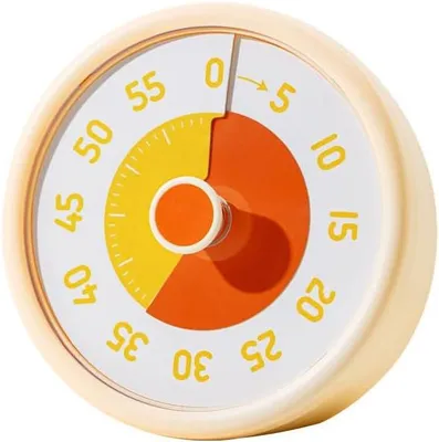 Produktbild von Visueller Timer Kinder 60 Min Countdown Büro Küche Cremegelb. Hochwertig Praktisch Langlebig für Küche Haushalt Praktisch