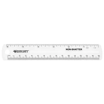 Zdjęcie produktu dla WESTCOTT E-10122 00 Lineal 15,0 cm, transparent