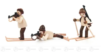 Produktbild von Miniatur Biathleten natur (3)  Höhe ca 6 cm NEU