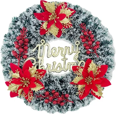 Produktbild von Weihnachtskranz Künstlich Elegant 38cm Rot Gold