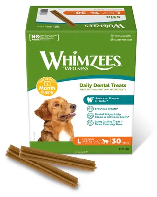 Imagen del producto de WHIMZEES Stix L, paquete mensual, 30 unidades – Cuidado dental, tamaño L