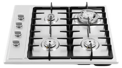 Productafbeelding van Gasfornuis, 4 branders, 3 kW + 1,75 kW + 1 kW, roestvrij staal, inbouwmodel, 59 x 51 cm